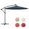 10 Foot Solar Hanging Umbrella with Adjustable Tilt and LED Lighting for Patio